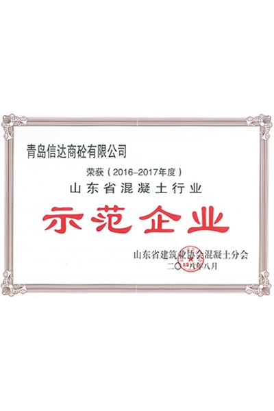 山东省混凝土行业示范企业